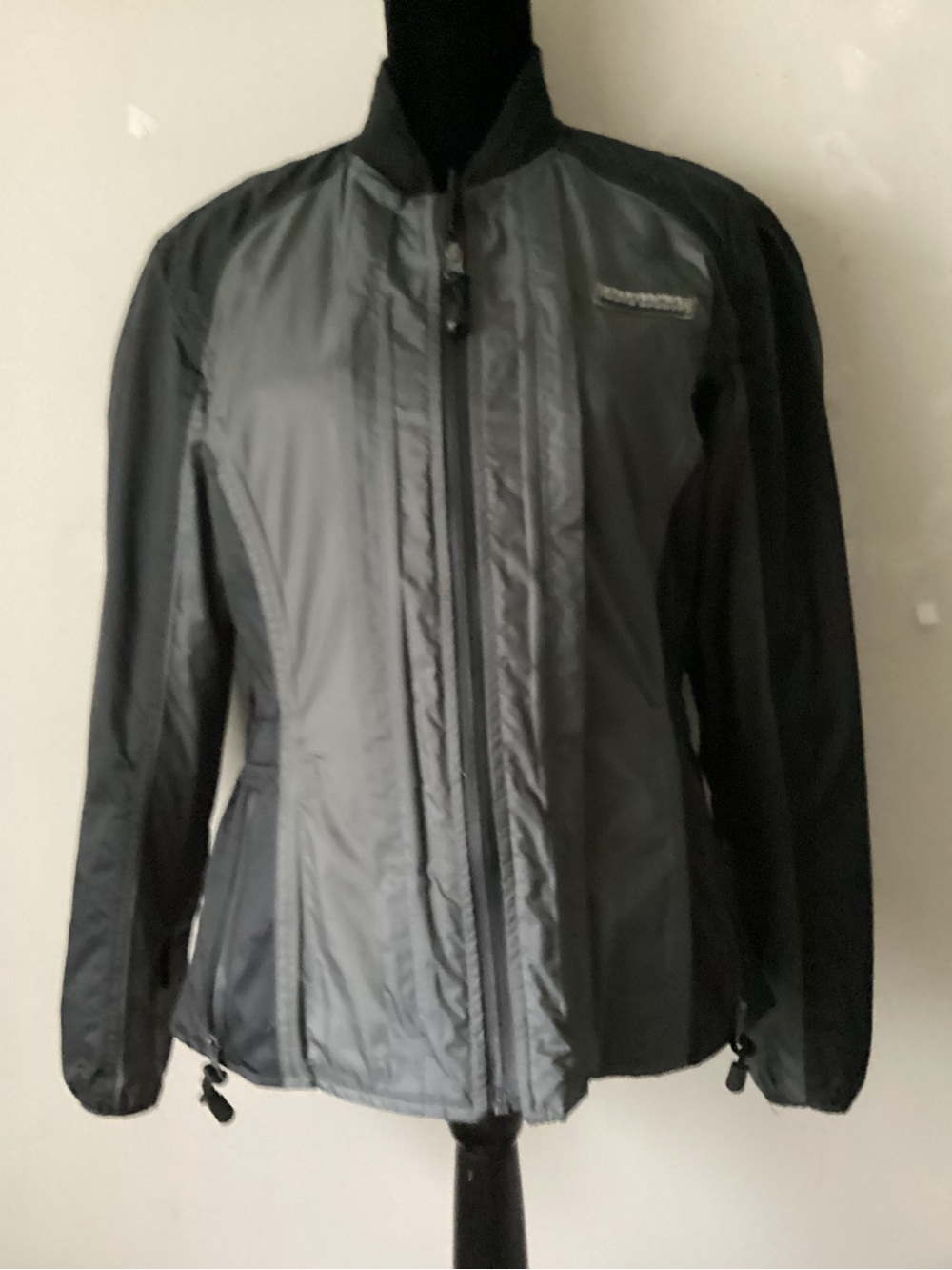 Olympia moto sports Women’s Lightweight Black/Gray Bomber Jacket